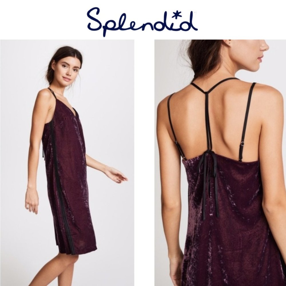 Splendid Strappy Back Crushed Velvet Cami Dress
